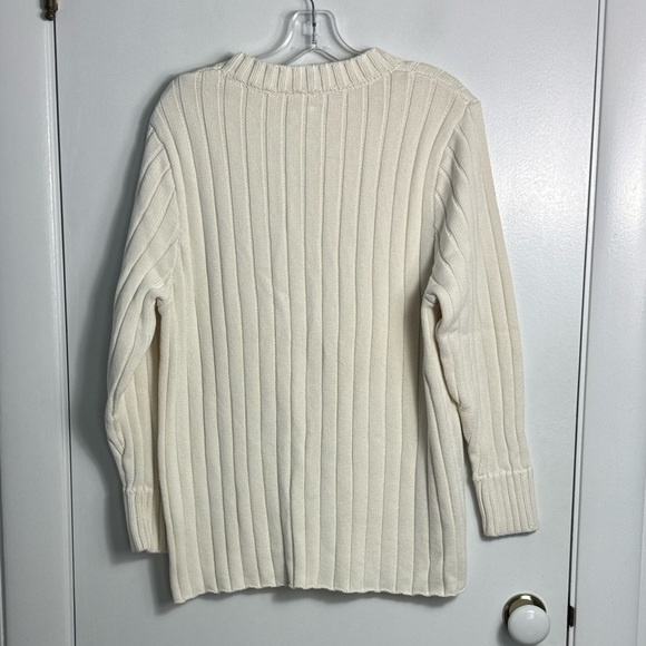 Zulu & Zephyr Ribbed Cotton Cream Thick Knit Sweater Size 6 Minimalist - Picture 5 of 7
